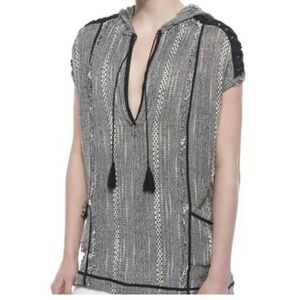 Free people forever yours woven hooded and crochet pullover tunic coverup small